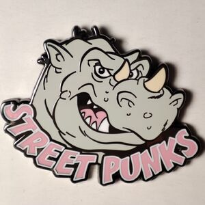 Teenage Mutant Ninja Turtles Rocksteady Street Punks Enamel Pin Official Badge